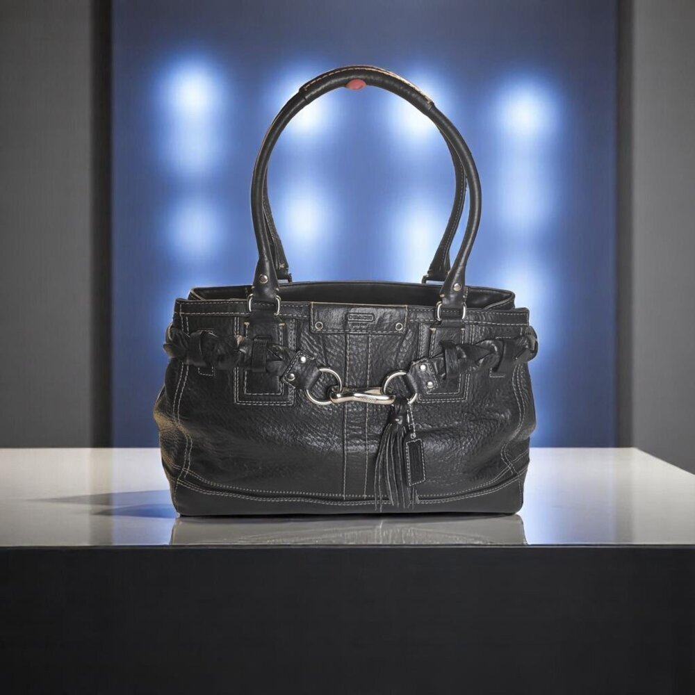 COACH Hamptons Satchel in black wiith tassel (large version)
